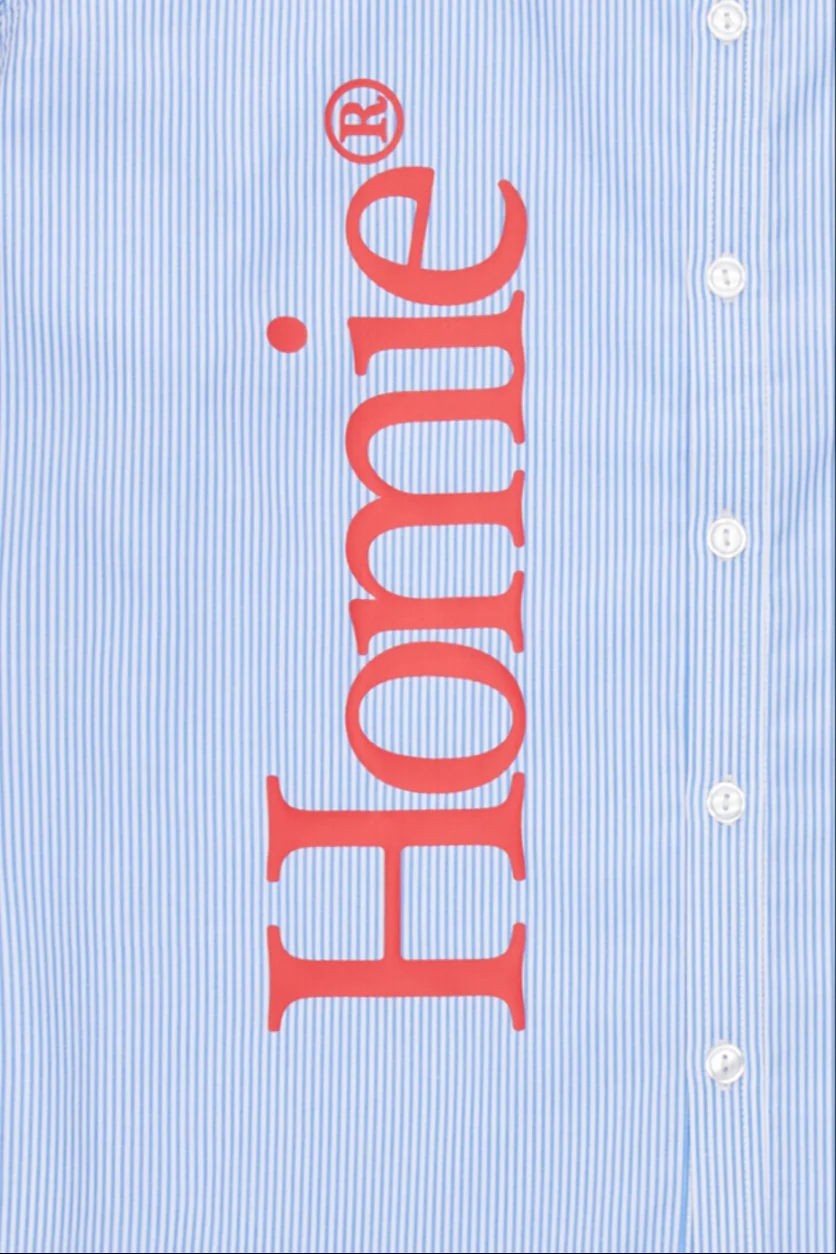 Blossom Oxford Shirt - Blue & White Stripe - Image 6