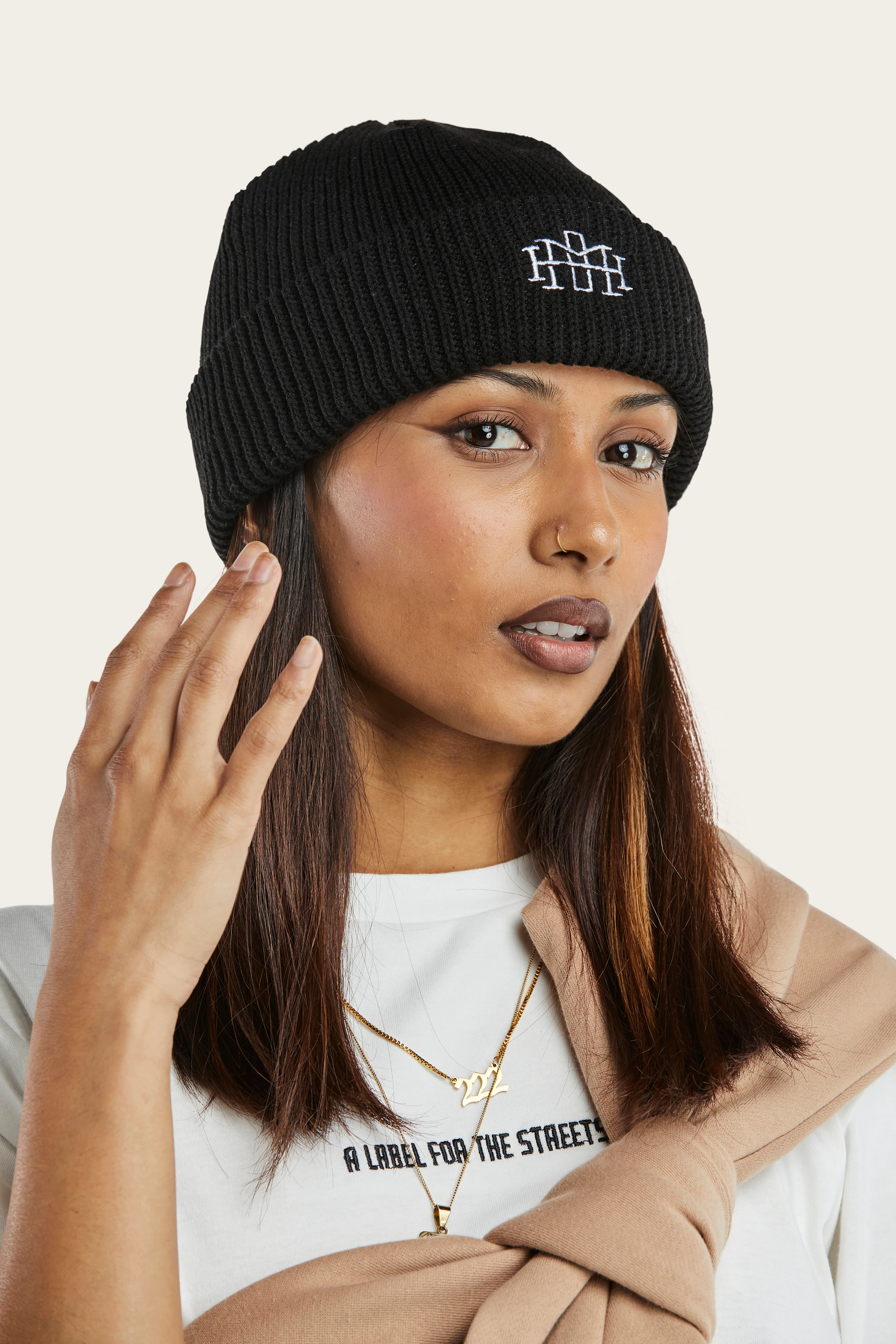 Monogram Beanie - Black - Image 4