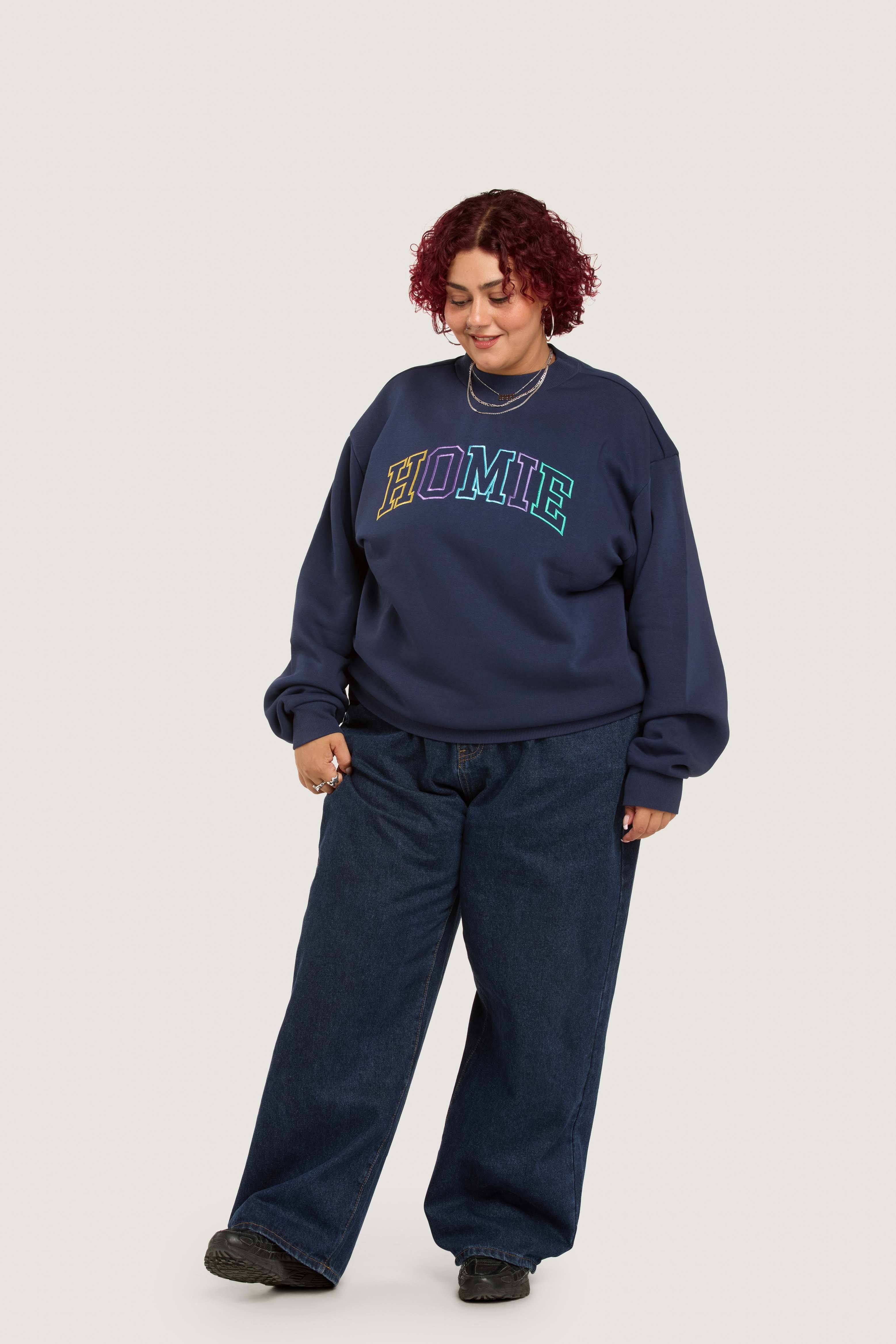 College Crewneck - Navy - Image 3