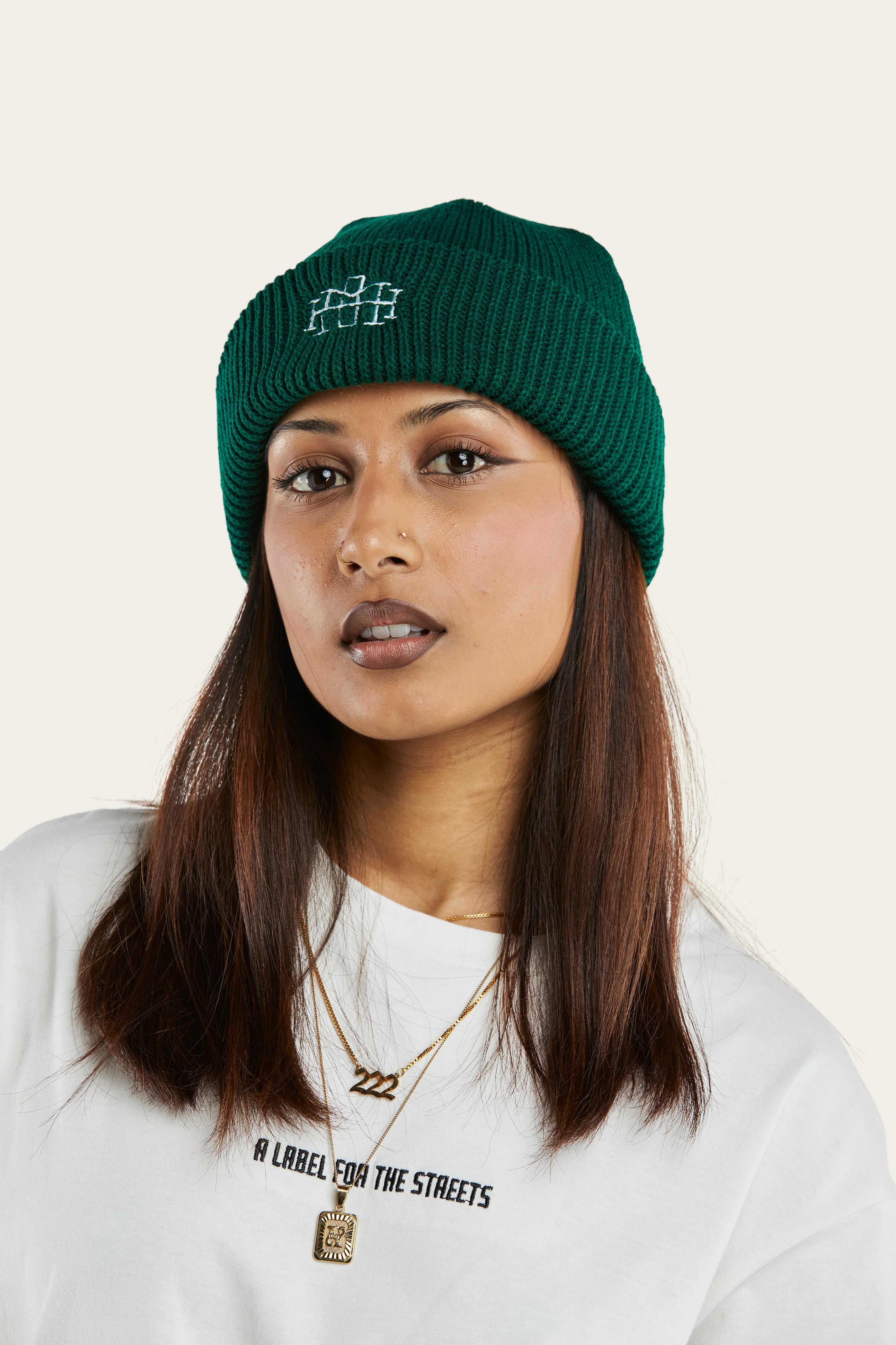 Monogram Beanie - Forest Green - Image 3