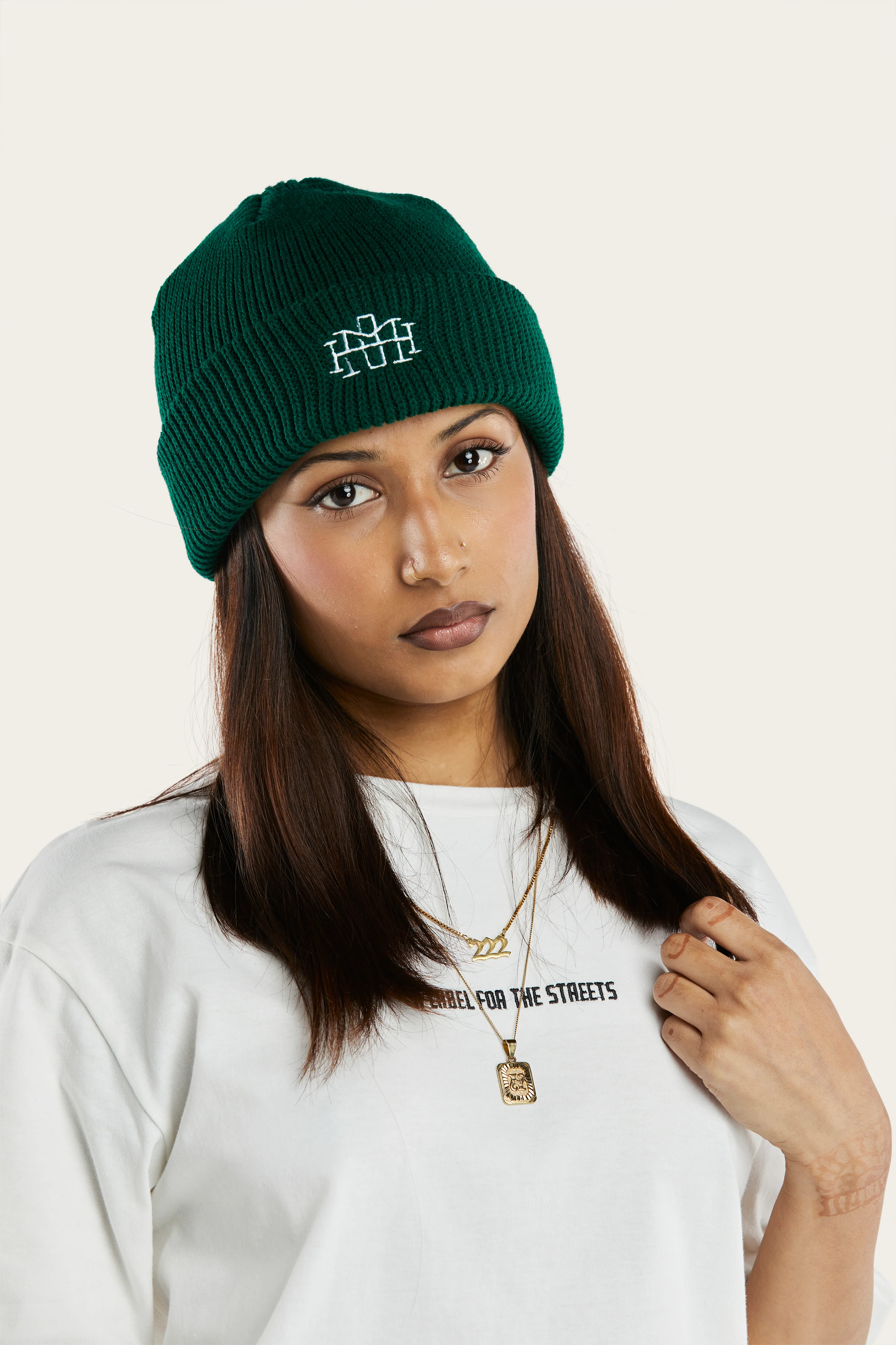 Monogram Beanie - Forest Green - Image 4