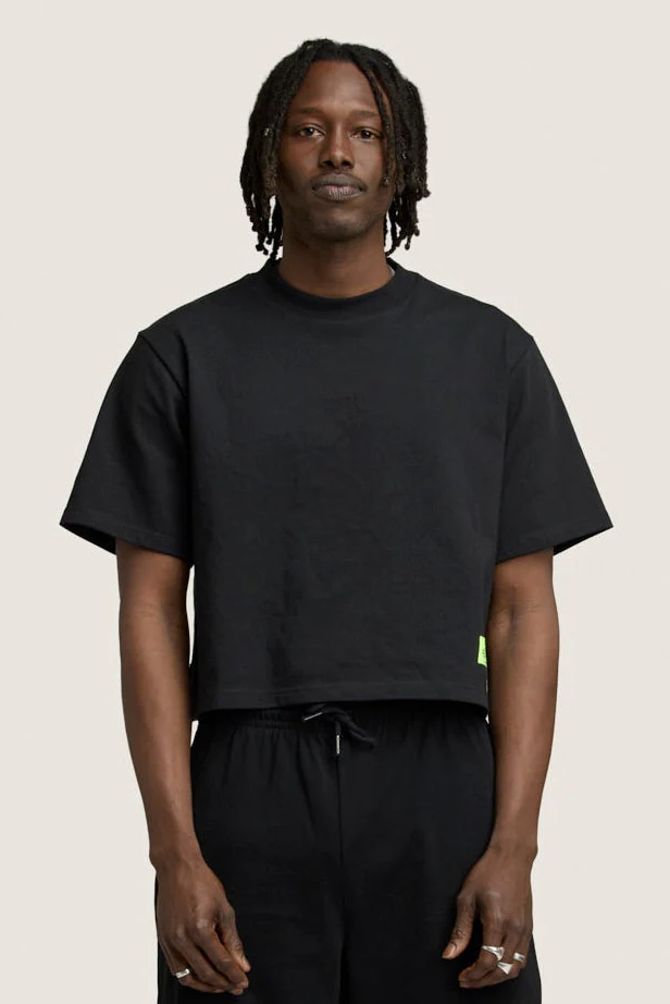 Heavy Weight Cropped Tee - Black - Image 3