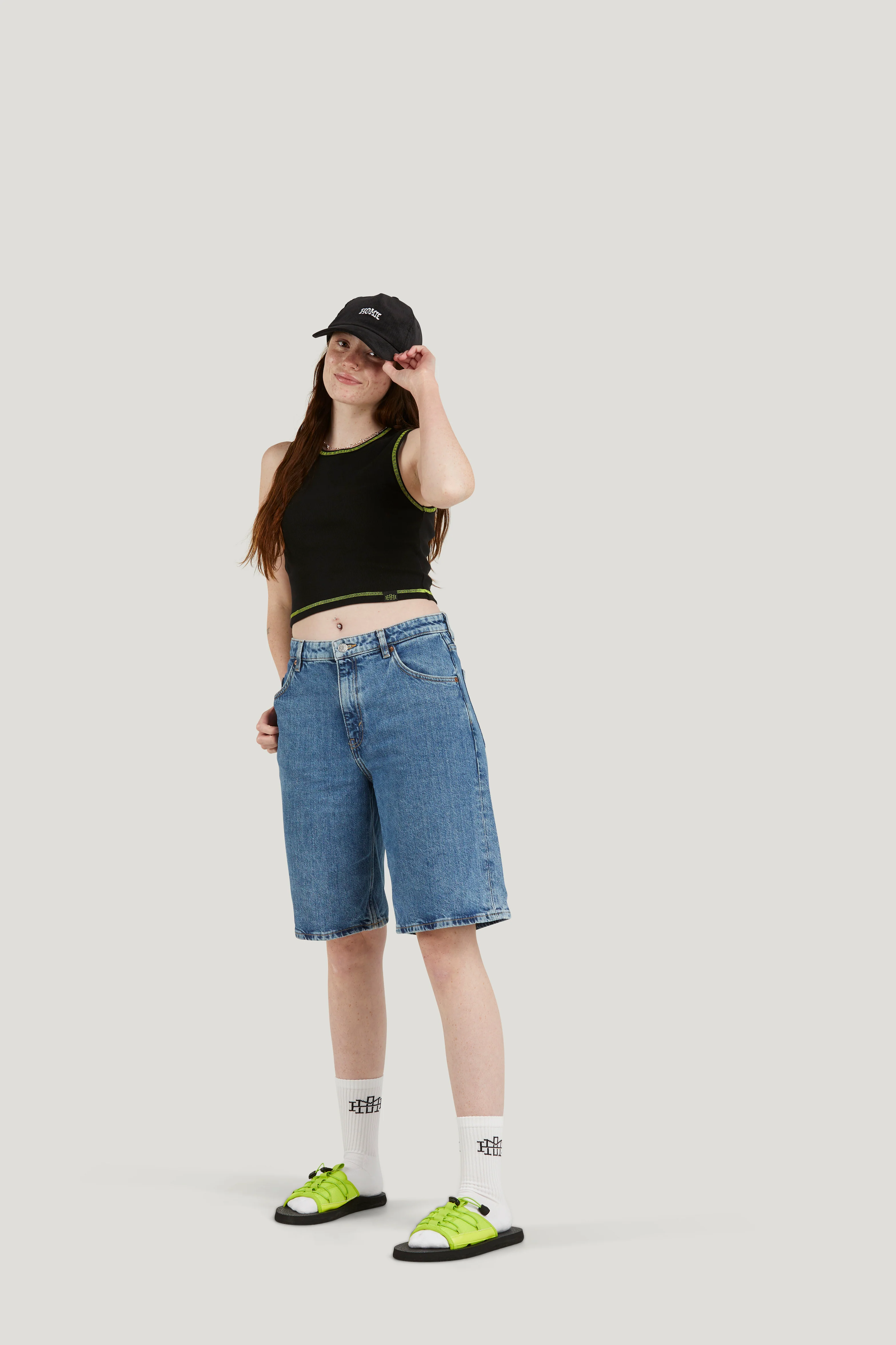 Cropped Ribbed Tank - Black (XS, L) - Image 3