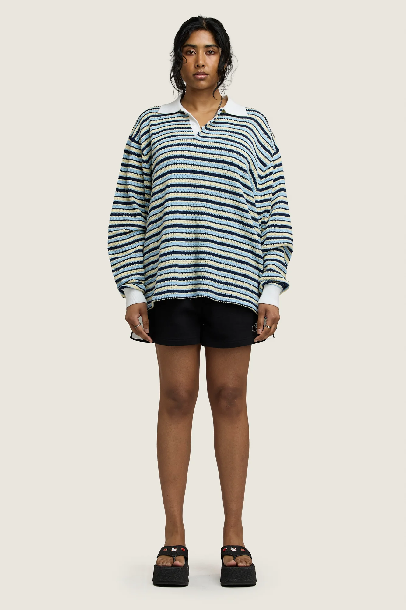 Stripe Rugby Knit - Blue - Image 3