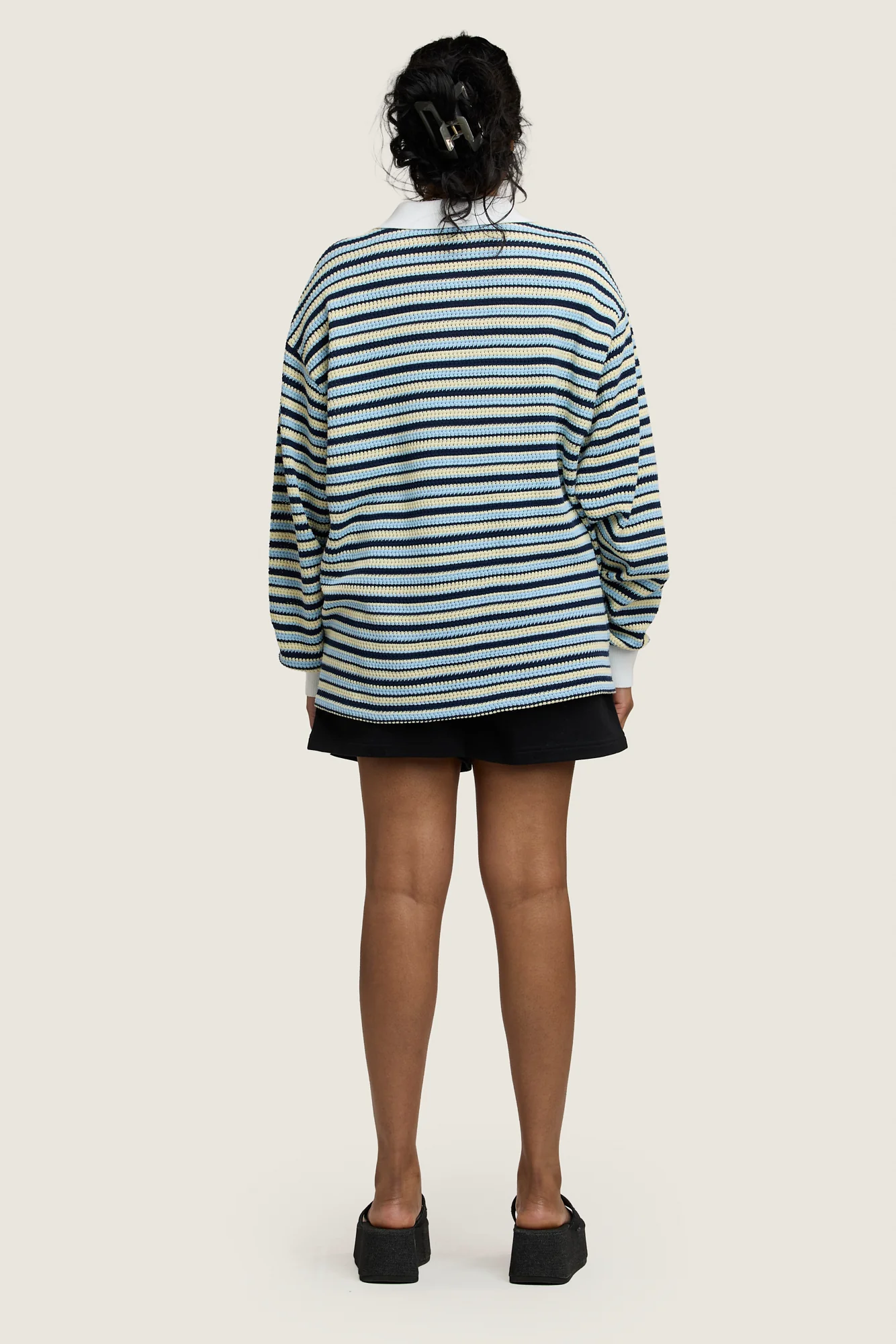 Stripe Rugby Knit - Blue - Image 4