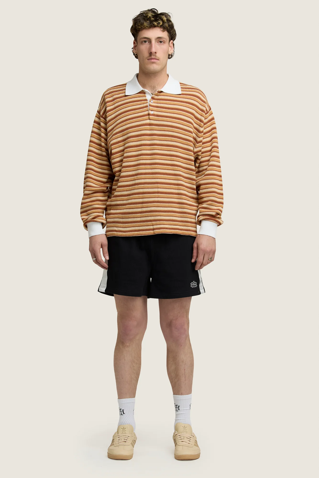 Stripe Rugby Knit - Brown - Image 3
