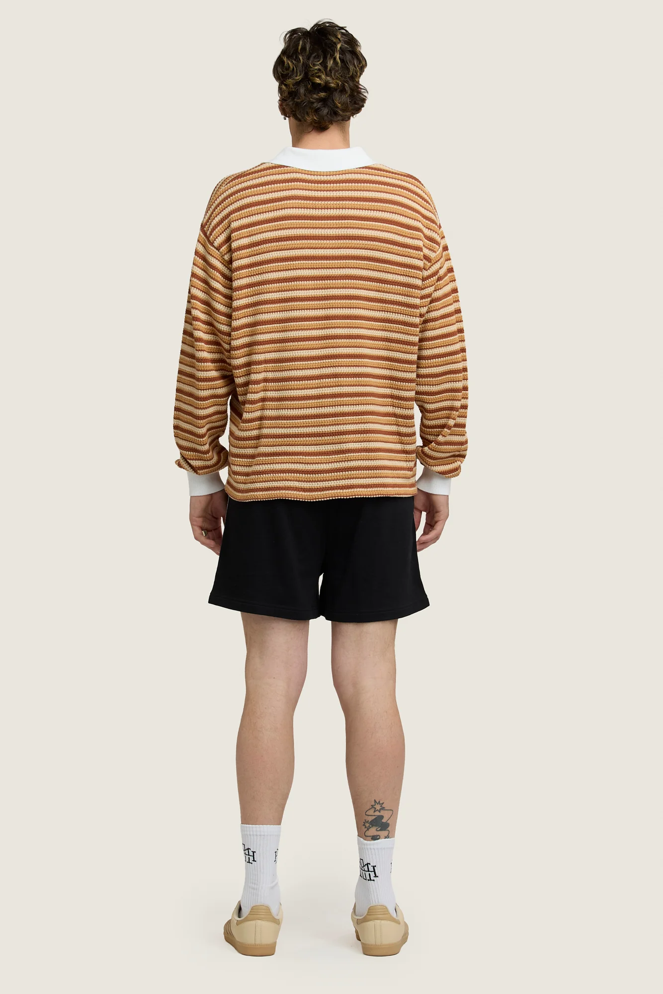 Stripe Rugby Knit - Brown - Image 4