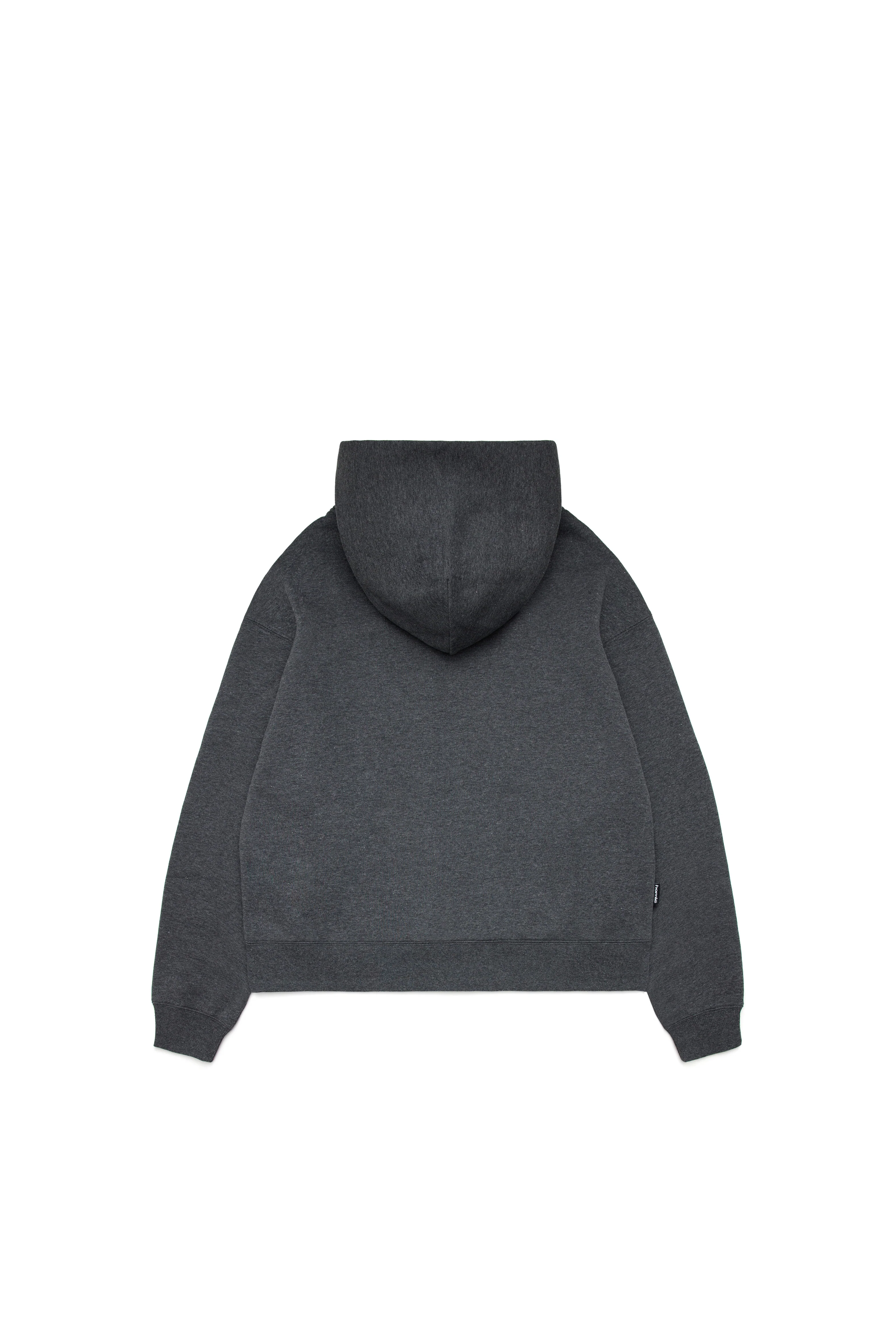 Cropped Zip Hoodie - Charcoal / Heather Grey - Image 3